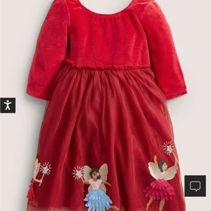 NWT Mini Boden Red Velvet Tulle Party Dress